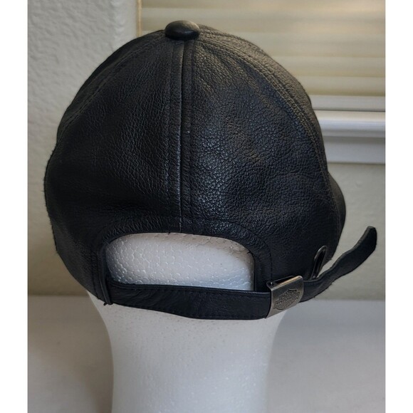 Harley-Davidson Motor Cycles Leather Hat Buckle Strap Adjustable Made In USA - Picture 3 of 6